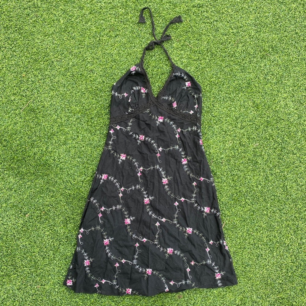90 halter summer dress ~